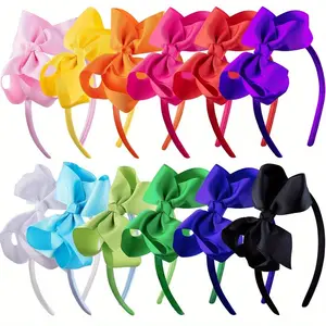 Pack of 12 Hairbands Bow Hairbands Bow Youngsters's Headband Hair Accessories Pack Party Hair Accessories Headwear Accessories