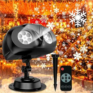 Double Head Christmas Outdoor Snowflake Projection Lamp, Ip65 Waterproof, 270° Rotation, Large Projection, Ideal for Yard, House, Indoor Decor, Outdoor Landscape Lights