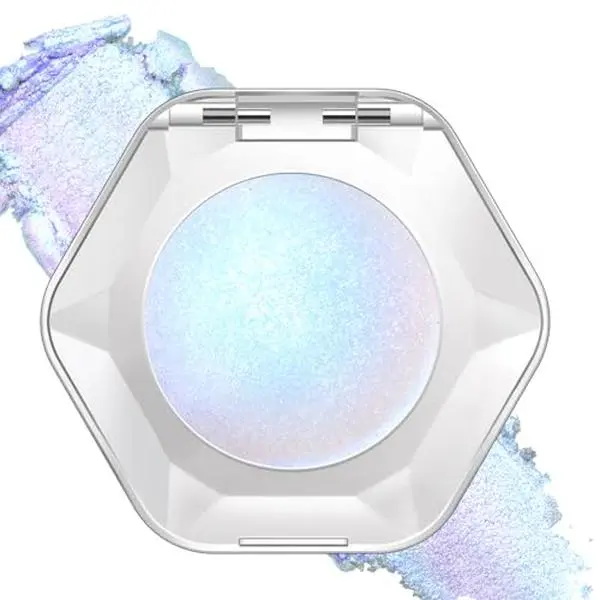 Noerrors Blue Holographic Duochrome Glitter Eyeshadow, Multichrome Rich Color Shimmer Creamy Metallic Eyeshadow, Half Magic Sparkling Iridescent Mermaid Eye Brightener Makeup Palette Rave Accessories
