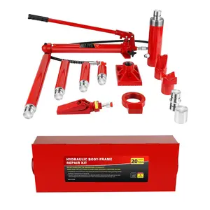 [fathers day gift]20 Ton Porta Power Hydraulic Jack Kit with Steel Case - 44000 LBS Capacity, 17 Pcs Accessories for Auto Repair, Truck, Heavy Equipment - Max Lift 5.1", Overload Protection, Portable Hydraulic Ram