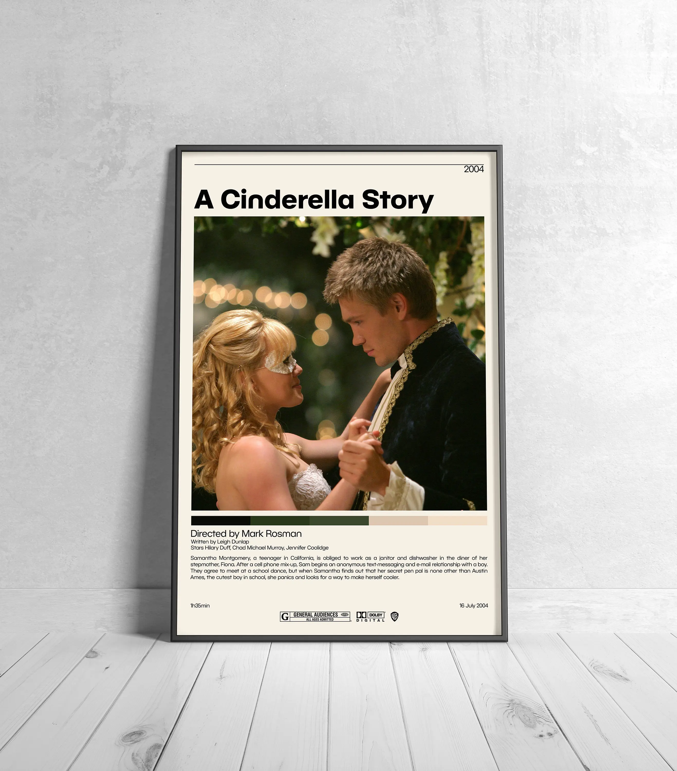 A Cinderella Story Poster | Mark Rosman, Minimalist Movie Poster, Vintage Retro Art Print, Custom Poster, Wall Art Print, Home Decor