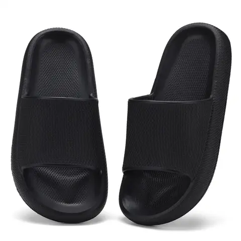Unisex EVA Sports Slide Sandals - Soft Plush Quick-Drying Anti-Skid Cushioned Thick-Soled Pillow Footwear, Casual Slip-On Open-Toe Casual Flat Slippers, Shoes for Women, Sandals Women for Indoor Use