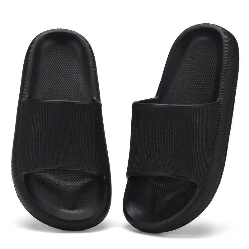 Unisex EVA Sports Slide Sandals - Soft Plush Quick-Drying Anti-Skid Cushioned Thick-Soled Pillow Footwear, Casual Slip-On Open-Toe Casual Flat Slippers, Shoes for Women, Sandals Women for Indoor Use