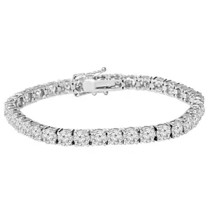 9 ct Genuine Diamond Tennis Bracelet 7" 14K White Gold