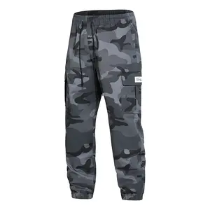 Men's Casual Solid Color Sports Pants - Camouflage Casual Work Pants - Multi-Pocket Flap Design, Drawstring Waistband, Polyester Fiber Material, Outdoor Work Pants, Running Pants, Camouflage Casual Work Pants with Pockets - 100% Polyester Fiber, Non-Stret