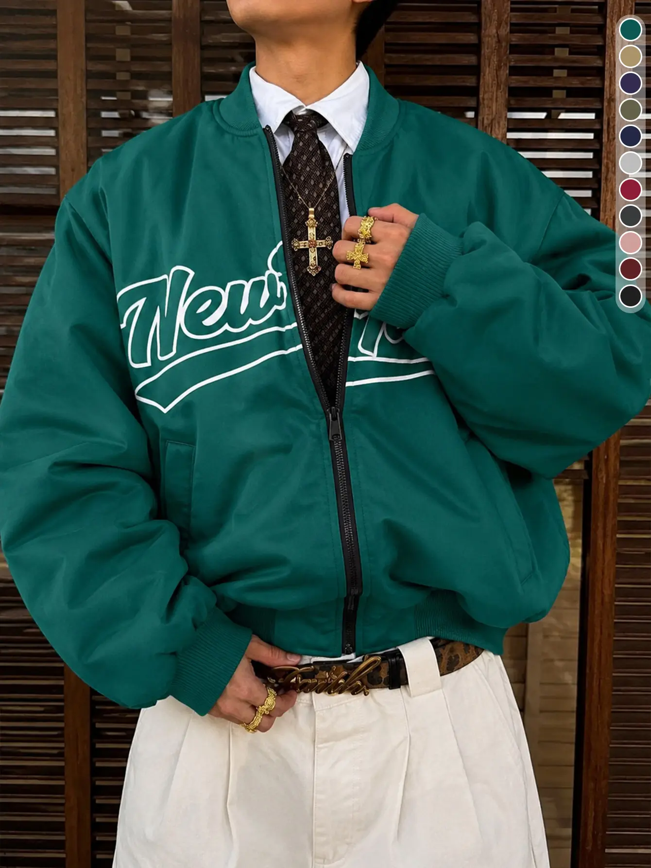 Men's Casual Fashion Baseball Collar Jacket with Letter Print New York, Suitable for Campus Life, Daily Travel, Sports Wear, Suitable for Spring and Autumn Seasons, Homewear Appropriate Coats Stylish