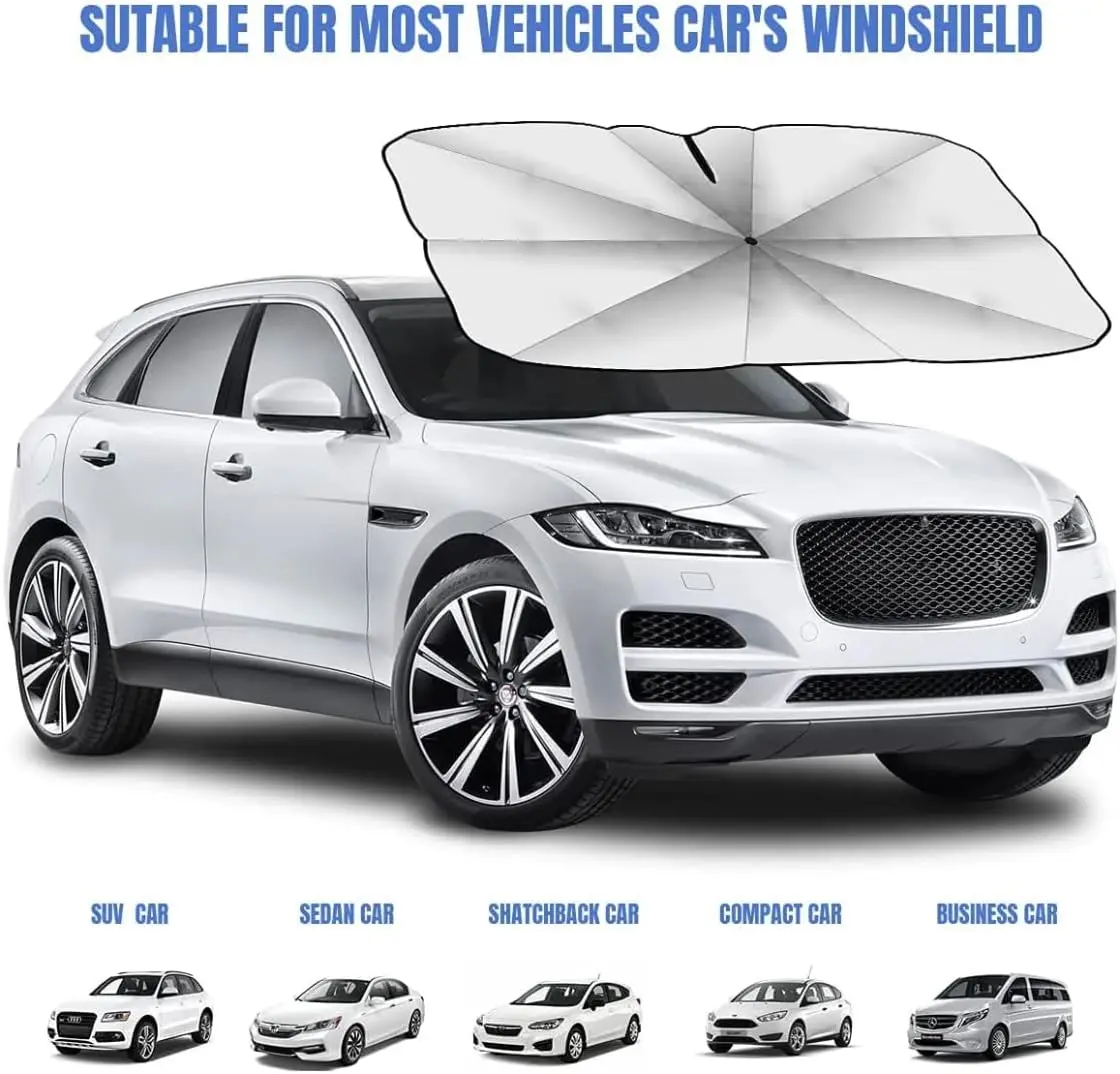 Car windshield sunshade, foldable car windshield sunshade, keep your car cool, front window sunshade suitable for hatchback, truck, SUV, MPV