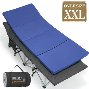 DoCred Oversized XXL Folding Camping Cot with Comfortable Mattress Cots for Sleeping with Pad Heavy Duty Camping Bed Sleeping Cot Include Carry Bag Camping Cots for Adults Home Office Nap Vocation Outdoor