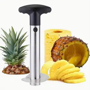 Pineapple Corer Slicer Stainless Steel Fruit Pineapple Peeler Cutter Easy Core Removal Remover with Detachable Handle