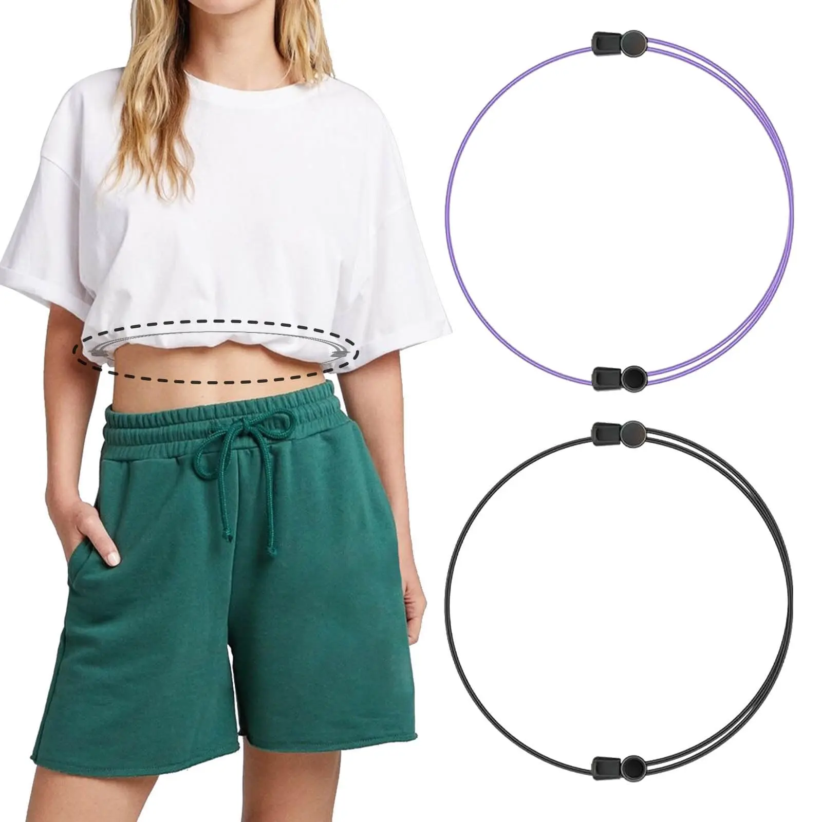 2-Pack Adjustable Shirt Tucking Belts ElasticSecure Fit Unisex Style Perfect Valentine'sDay Gift High-Elastic Nylon tuck bandSnug &Secure Fit crop top tuck band