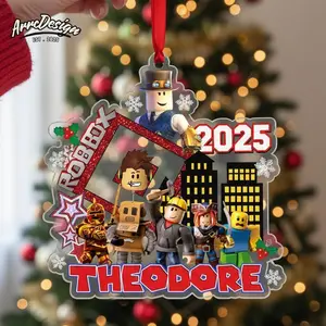 Personalized Roblox Christmas Ornament Temp, Christmas Tree Decoration, Decor Home, 2D Flat