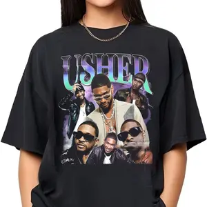 Rapper Usher Shirt, Vintage Usher 90s Shirt, Retro Usher Graphic Tee For Fan, Usher Rap Hip Hop Y2k Clothing, Usher Fan Unisex Tee