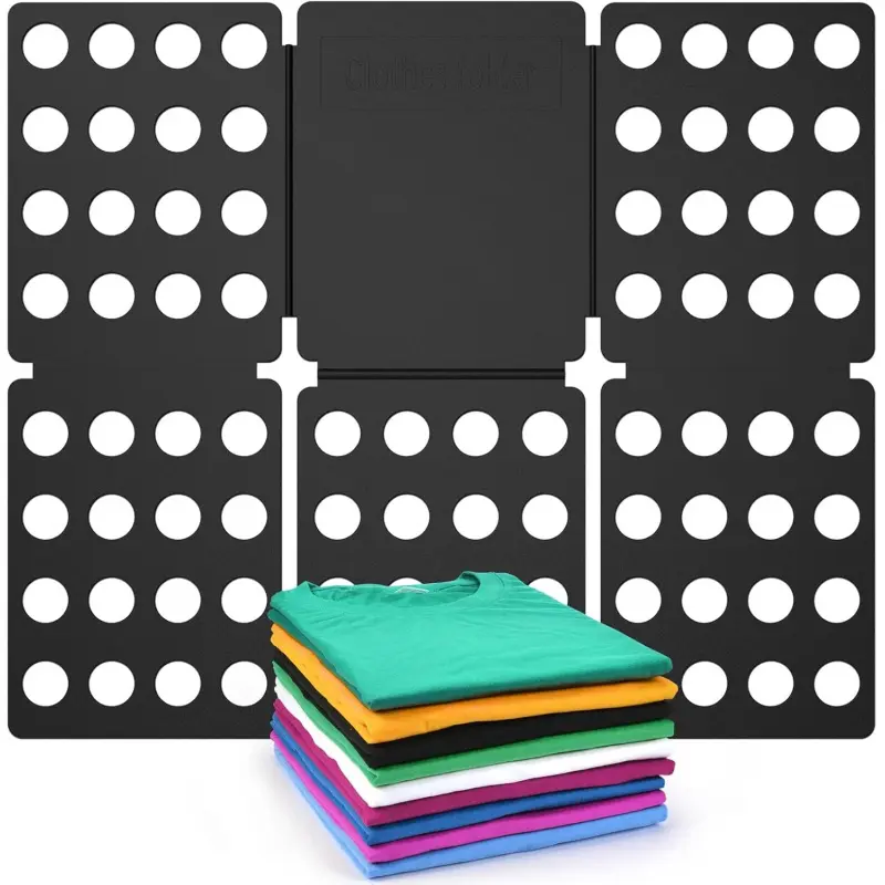 Shirt Folder Board Mini Clothes Folding Board Durable Plastic T-Shirt Folder Easy to Fold Shirts Board T Shirt Folder Laundry Folding Board Folding Tool for and Adults Black