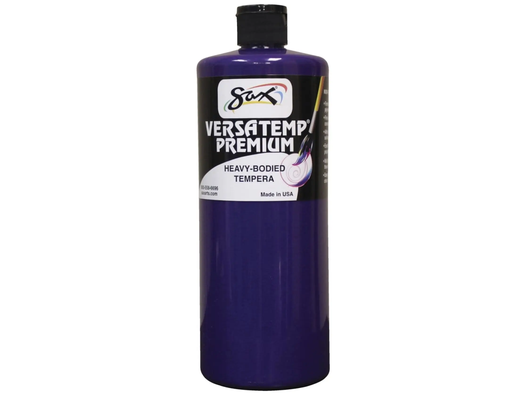 Chroma Acrylics 1592722 Versatemp Premium Heavy-Bodied Tempera Painting Liquid, Violet, 1qt Size, 2.4 lbs, Rich Colors - Ideal for Backdrops, Block Printing, Easy Cleanup, Allergen-Free, Excellent Mixing