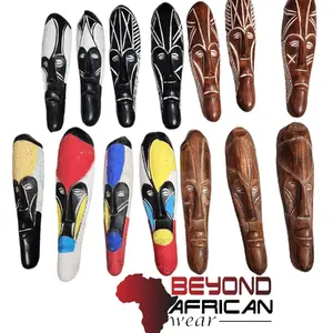 Fang Mask (10-12" Long) African Art Cameroon Gabon Fang Wall Masks Africa Home Mask Decor African Mask Wall Sculpture Hand Carved (set of 3)