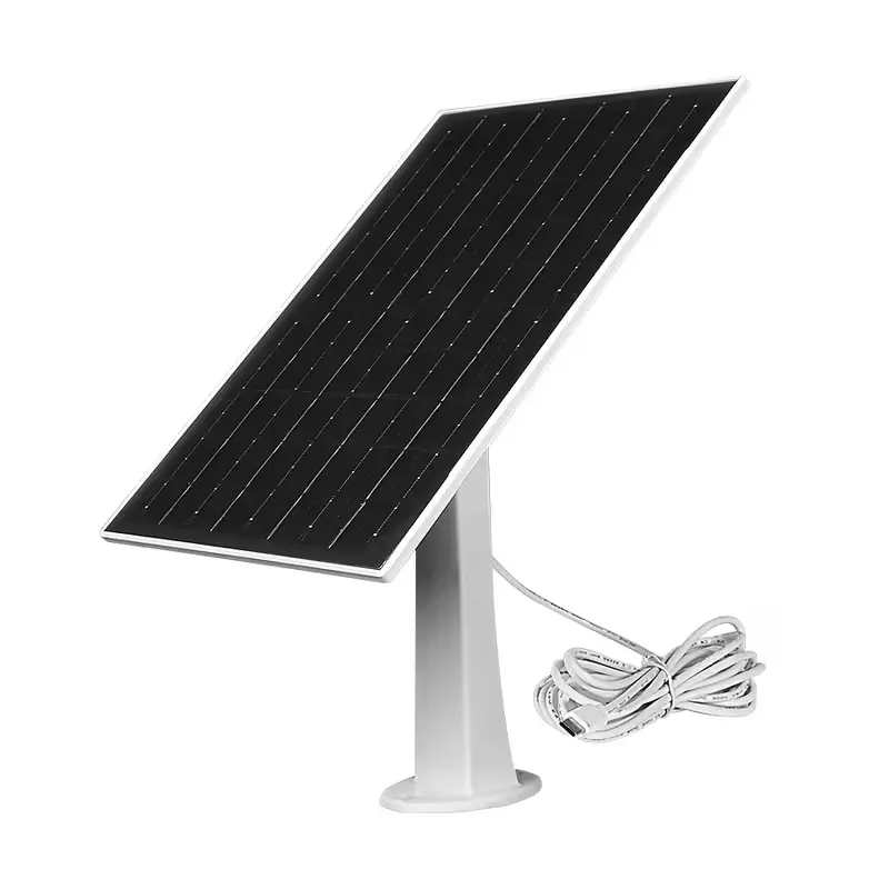 8W Monocrystalline Silicon Solar Photovoltaic Panel - Home Improvement Solar Power Accessory for Camera, Battery Charging, Adjustable Wall Mount, 3m Type-C Cable