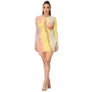 RIB LACE DRESS Stretchy Casual Womenswear