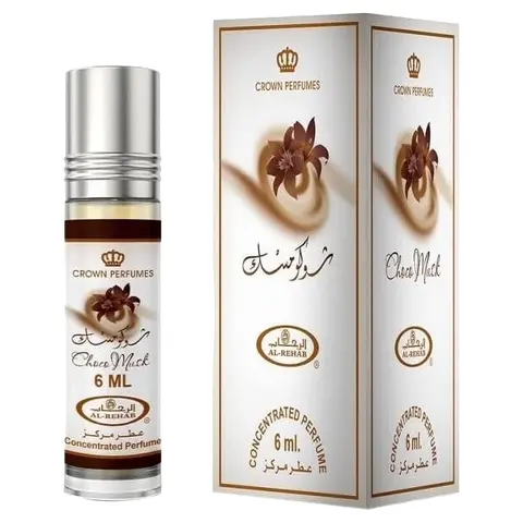 Al Rehab Choco Musk Concentrated Unisex Perfume Oil Bottle - 0.2 fl oz Skin Musk Scent, Warm Amber Vanilla Fragrance, Cocoa, Spicy Notes, Single Item, 60 Months Shelf Life, Contains Neither Harmful Additives