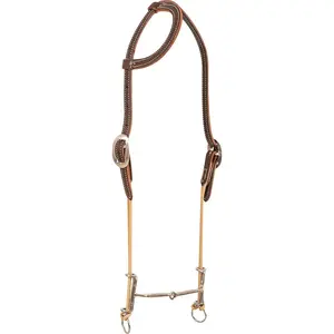 Classic Equine Loomis Draw Gag Bit & Headstall Set - Stainless Steel Smooth Snaffle