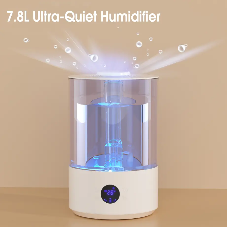 Areyourshop 7.8L Ultra-Quiet Humidifier with Aromatherapy Diffuser, UV Sterilization, 44H Runtime, 600 Sq Ft Coverage, Dual Mist for Bedroom, Office