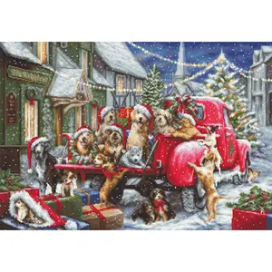 Puppies Christmas B2414L Counted Cross-Stitch Kit