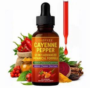 Qizfyzz Cayenne Pepper Supplement for Leg Vein Heart & Vascular Health with Vitamins E D3 K2 Grape Seed Hawthorn Beetroot