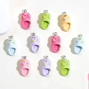 12pcs Simulation Slipper Resin Charms - Stylish Playful Charm, Floral & Animal Motifs, Pastel Mixed Colors, Handmade Jewelry Pendants for Earrings, Necklace, Keychain - Creative Gift Idea, Diy Jewelry Making, Charms for Jewelry Making, Diy With Charms