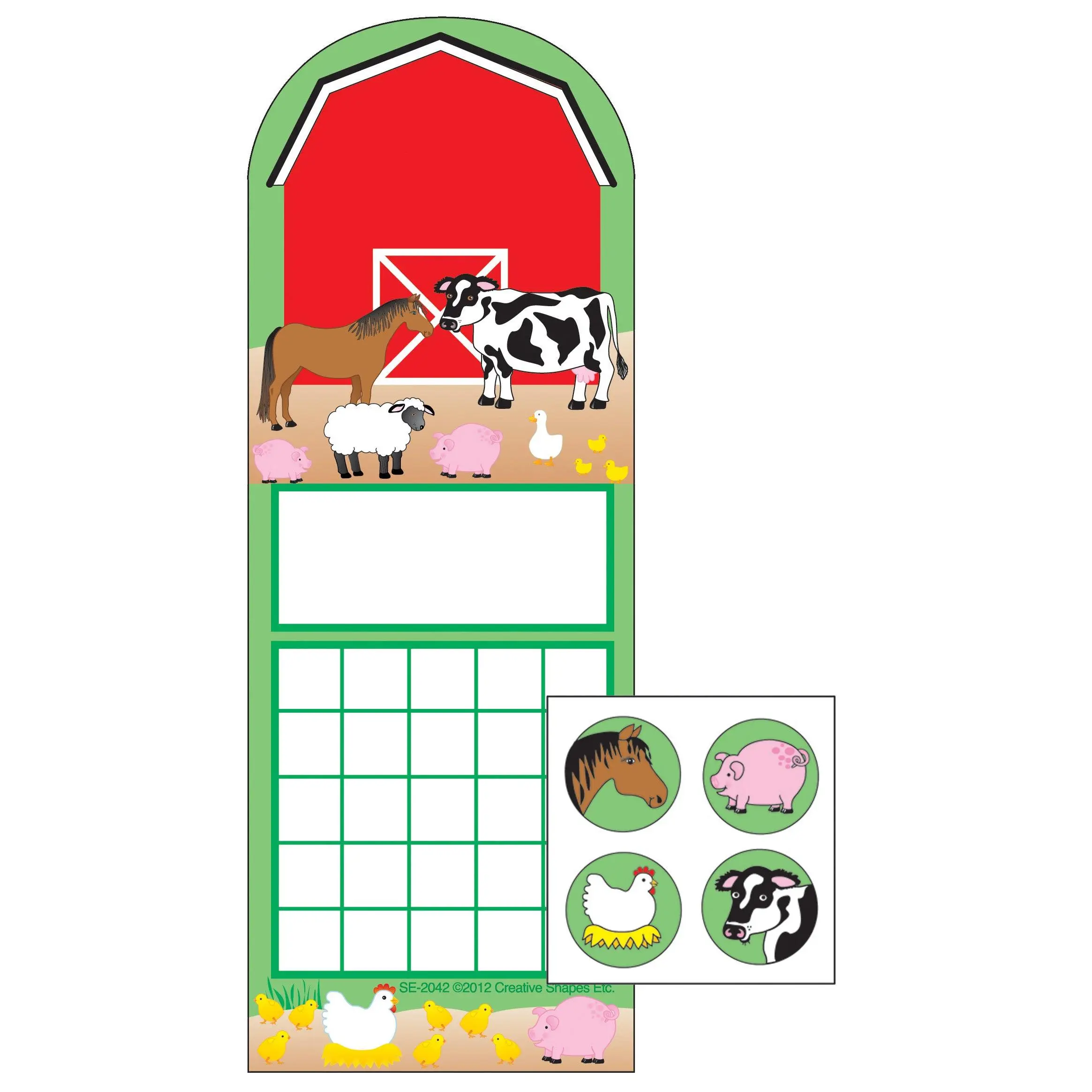 SHAPES ETC. Farm Incentive Sticker Set - For Goal Tracking, Personal Incentive Charts, Positive Reinforcement to Encourage Good Habits