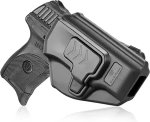 Ruger EC9 Holster OWB Belt Holster Fit Ruger LC9/LC9S LC380 EC9/EC9S Polymer Open Carry Holster for Outside Waistband Index Finger Release System Adjustable Cant Black