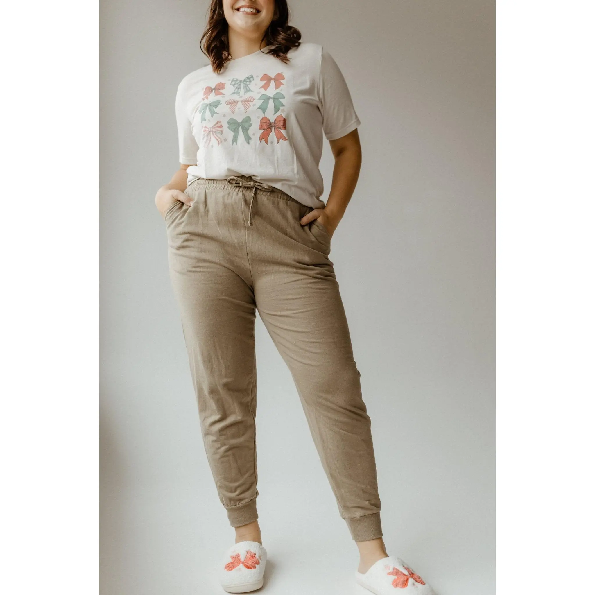 Women's Plus Size Casual Loose Joggers - 100% Cotton Knit Lounge Pants with Elastic Waist, Loose Jogger Fit, Owlet Print, Pockets, Ankle Cuffs, All Seasons, Cold Wash, 1X/2X/3X Basic Bottoms