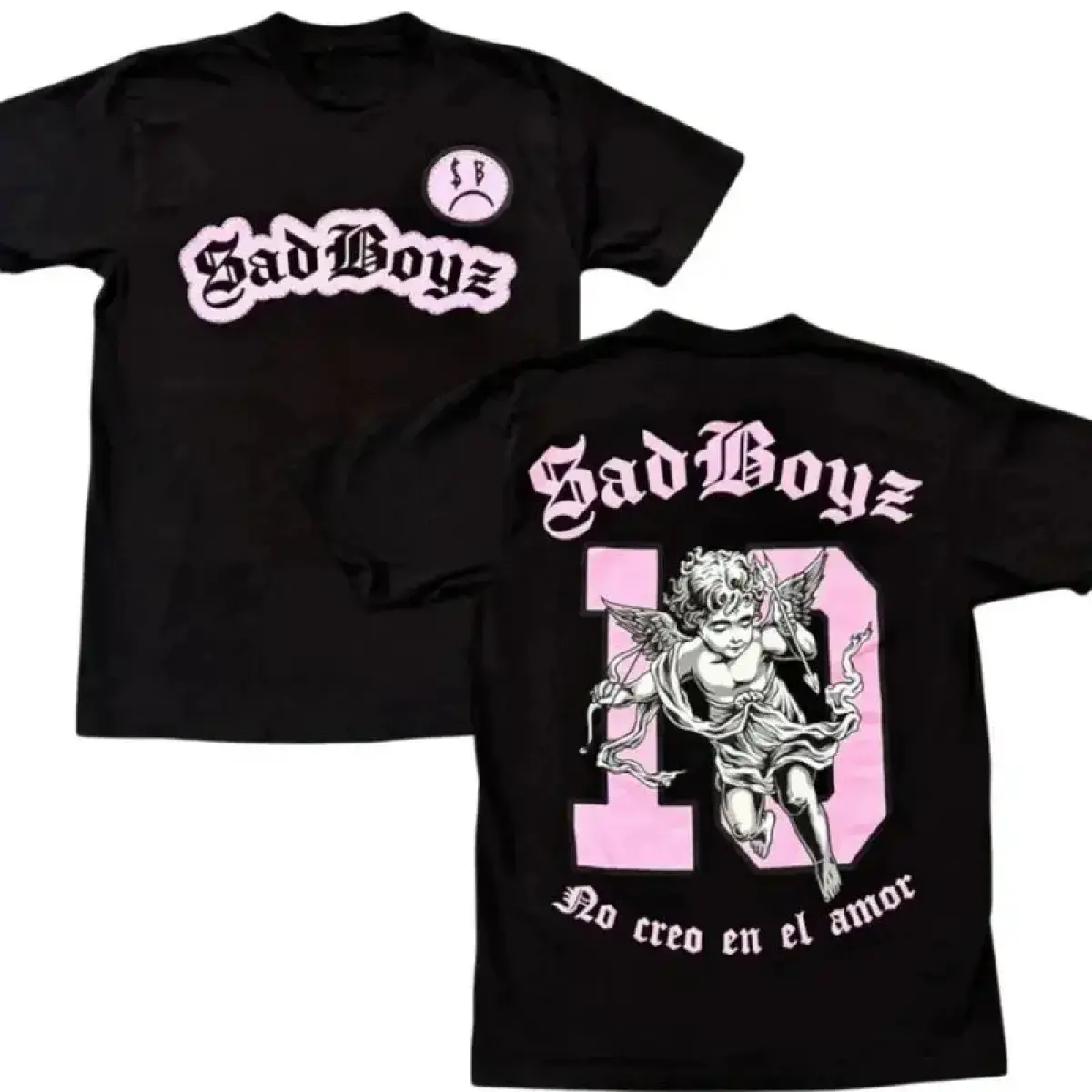Men's Pure Cotton Graphic T-Shirt - Junior H Diez Print, Short-Sleeve Tops, Vintage Vibe, Casual Fit, Foldable, Sad Boyz Merch for Summer, Halloween, All Seasons, Children's Day