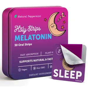 Oral Sleep Strips with 5mg Melatonin -Natural Sleep Support Supplement -Naturally Ease Tension & Restlessness -30 Individually Wrapped Strips. Vitamin