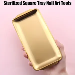 Square storage tray, multi-purpose nail tool storage tray, nail clipper tray, nail studio desktop tool storage tray, cosmetics jewelry nail pen rhinestone storage tray, Organizer Storage Supplies
