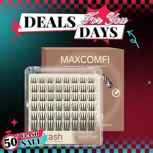 MaxComfi Manga Preglue Lash Clusters -  Blythe Doll Style, Airy Cute Eyelashes, Waterproof, Long-Lasting, Super Soft, Thin Band, Beginner-Friendly DIY Cosmetic Beauty Product for Natural Daily Voluminous Look
