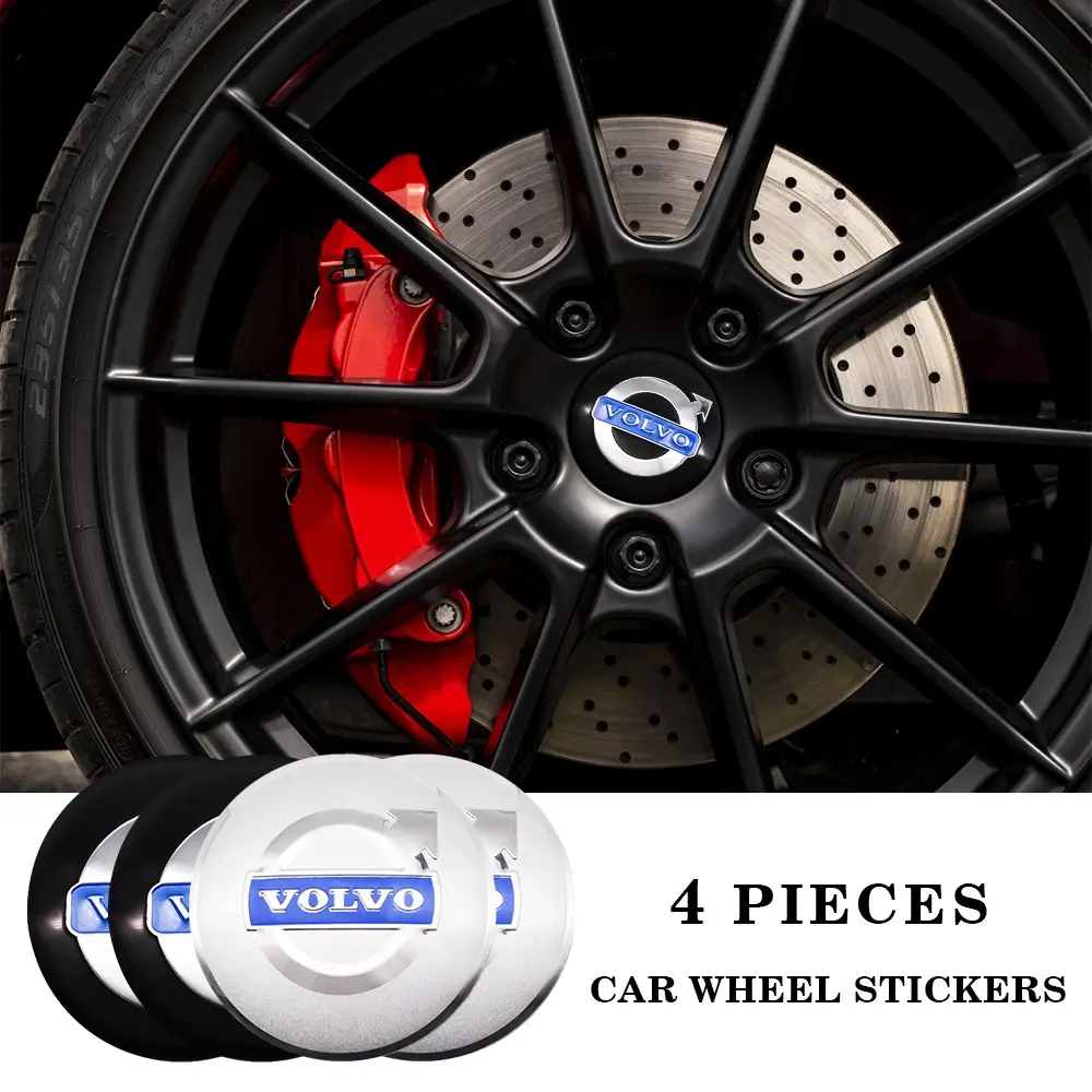 Volvo Car Wheel Center Emblem Cover Set, Decorative Accessories for Xc60/xc90/s90/s60 Models, Exterior Modification Parts, Automobile Decals, Car Stickers, Decal For Cars, Decals For Vehicles