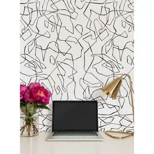 Entangled Lines Abstract Peel and Stick Wallpaper