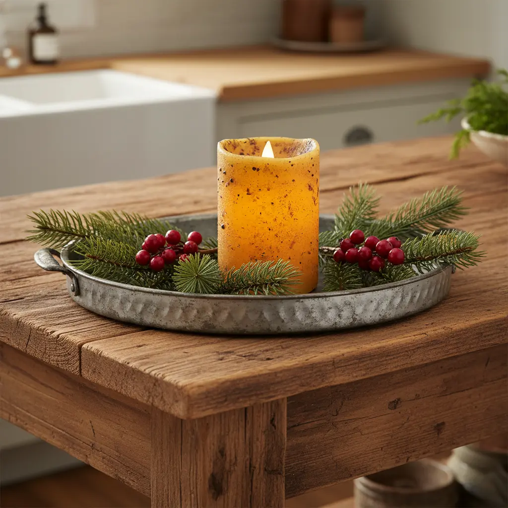 Moving Flame Pillar Candle - Mustard 3×4 Scented Candle with Flame, Decorative Design, Ideal for Freshening Aroma