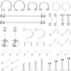 Clear  Retainers for Bioflex Nose Rings Septum Cartilage Rook Daith Earrings Horseshoe Eyebrow Lip Tragus  Rings Retainers for Men and Women