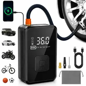 Cordless Car Tire Inflator Portable Air Compressor with High-Capacity Battery Wireless Digital Display Enhanced Safety for Cars & Inflatables Onboard Tools Emergency Power Supply Tire Pressure Monitoring and Repair Kit