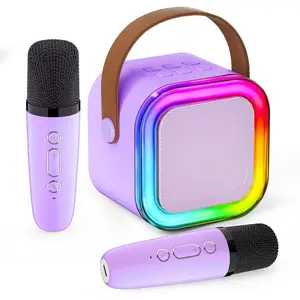 Portable Karaoke Machine with 2 Wireless Mics Bluetooth Speaker Mini Singing Device for Travel Home Office Kids Adults Gift for Birthday Christmas