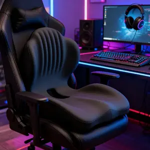 Sponge cushion and backrest support - coccyx and lumbar pillow, suitable for offices, cars, games, wheelchairs - detachable sleeve, medium hardness, improves posture, durable soft material, contour design, easy to clean, breathable fabric