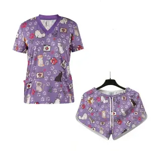 Elegant Botanical Mama Set - Mothers Day Shirts & Womens Shorts, Summer Outfits & Graphic Tee, 100% Polyester, V-neck, Short Sleeve, Multi-Pocket, Adjustable Waistband, Vibrant Sublimation Printing - Top, Womenswear