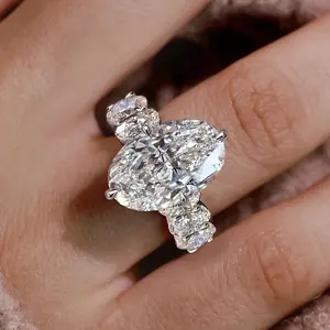 Shiny Egg-Shaped Stackable Cubic Zirconia Ring  Birthstone Anniversary Ring  Engagement Bridal Wedding Party Ring  Women's Daily Casual & Holiday Jewelry Accessory