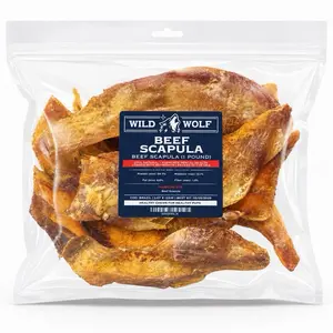 <NEW PRODUCT!> Beef Scapula Dog Chews (1 Pound) 100% Natural Free Range, Grass Fed Beef - Loaded with Glucosamine and Chondroitin to Support Joint Health
