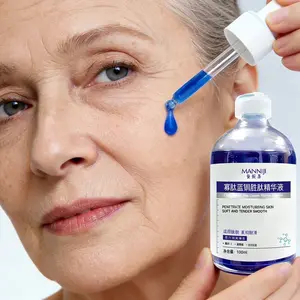Blue Copper Peptide Serum, a highly concentrated essence, contains oligopeptide copper peptides, niacinamide, and hyaluronic acid. It lifts and firms facial contours, tightens the skin quickly, visibly reduces wrinkles and fine lines, making skin look you