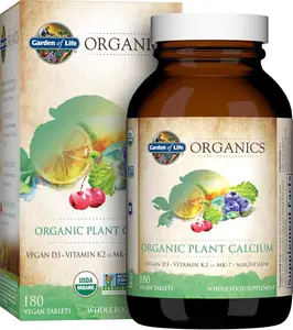 Garden of Life Organic Plant Calcium Vegan D3 Vitamin K2 MK-7 Magnesium 180 Tablets Healthcare Dietary Supplement