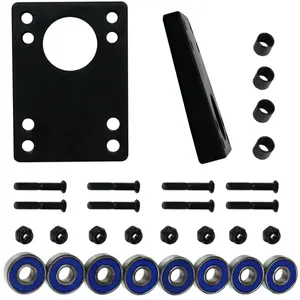 Longboard Hardware Refresh Kit - Bearings, Angled Risers, 1.5" Hardware