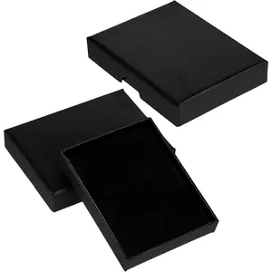 2 Pcs Small Jewelry Gift Box Fancy Necklace Bracelet Earring Drawer Organizer Box Kraft Empty Jewellery Boxes Cardboard Gift Boxes with Lids Portable Square Pendant Storage Case for Birthday Wedding