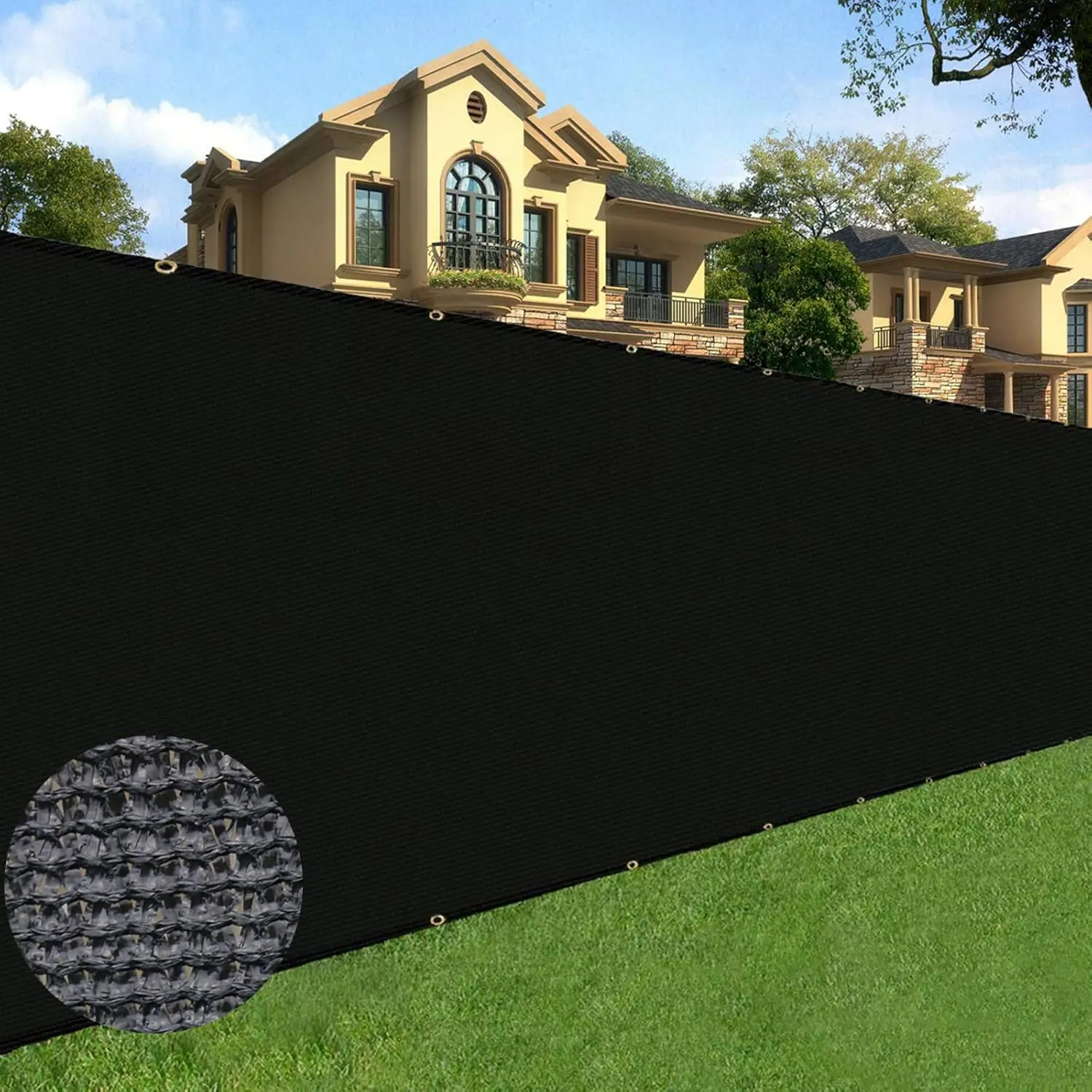 6 Feet x 50 Feet Privacy Screen Fence – Heavy Duty Fencing Mesh Shade Net Cover for Wall, Garden, Yard, and Backyard (Black)