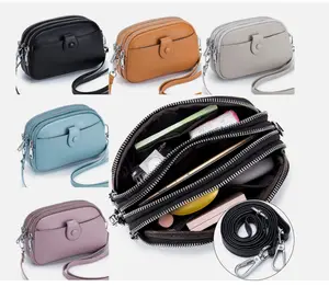 Elegant Women's Genuine Leather Small Crossbody Bag with Zip Closure for Everyday Use Shoulder Handbag Versatile & Stylish Perfect for Daily Essentials